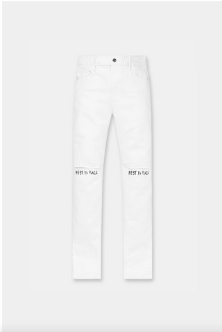 RTA BRYANT SKINNY JEAN | WHITE REST IN PEACE| MH24D624