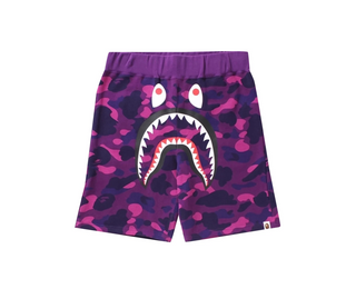 Bathing Ape | Color Camo Shark Sweat Shorts - Purple| 001SPK301002M