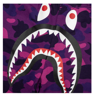 Bathing Ape | Color Camo Shark Sweat Shorts - Purple| 001SPK301002M