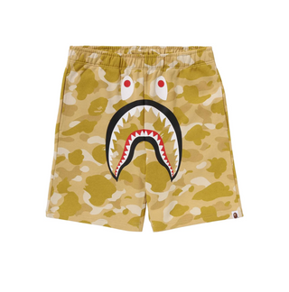 Bathing Ape | Color Camo Shark Sweat Shorts - Yellow | 001SPK301002M