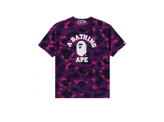 Bathing Ape| Color Camo College Tee 'purple'