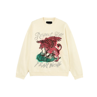 Cult Of Individuality  Crew Neck Fleece | "Respect All" in Winter White|