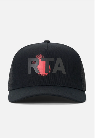 RTA | GIDEON TRUCKER HAT | BLACK FINGERPRINT LOGO