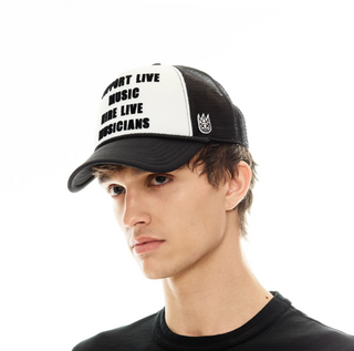 Cult Of Individuality | Cult's Support Live Music Foam Mesh Trucker in White & Black