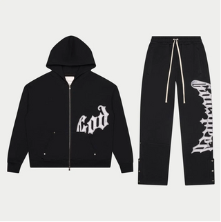Godspeed | OG Logo Sweatsuit V2 (Black/Silver Satin)
