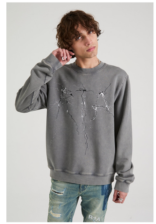 RTA | CHARLES SWEATSHIRT | STONE CRACKED LOGO