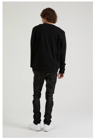 RTA | CHARLES SWEATSHIRT | BLACK CRACKED LOGO