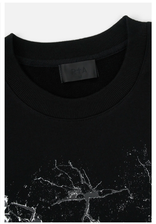 RTA | CHARLES SWEATSHIRT | BLACK CRACKED LOGO