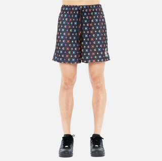 Cult Of individuality | Cult's Mesh Shorts in Repeat Pattern Black