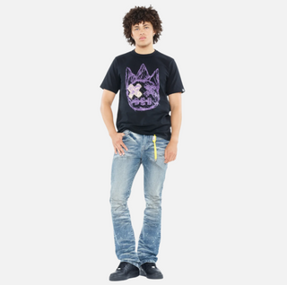 Cult Of individuality | Cult's Heavyweight Short Sleeve Crew Neck Tee "Shattered Logo" in Black