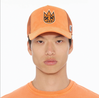 Cult Of Individuality | Cult's Clean Logo Mesh Back Trucker Hat in Orange