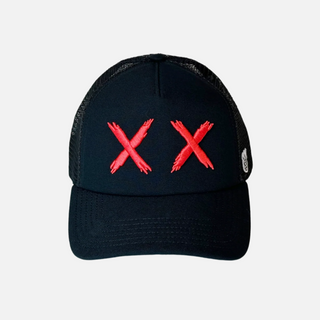Cult Of Individuality | MESH BACK TRUCKER CURVED VISOR XX BLACK/ WITH RED XX