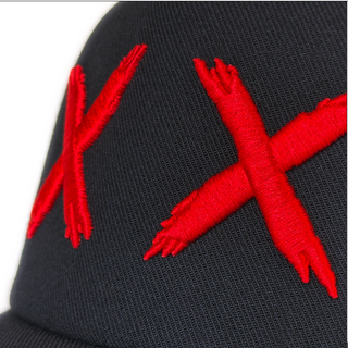 Cult Of Individuality | MESH BACK TRUCKER CURVED VISOR XX BLACK/ WITH RED XX