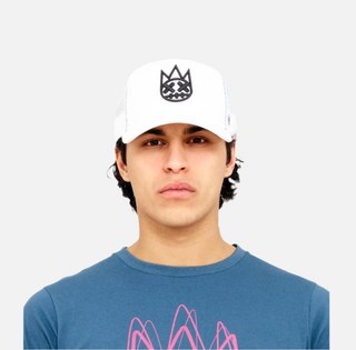 Cult Of Individuality | MESH BACK TRUCKER CURVED VISOR WHITE CLEAN