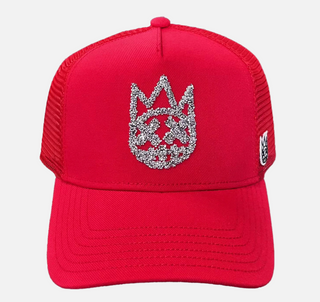 Cult Of Individuality |  Crystal Logo Mesh Back Trucker Hat in red