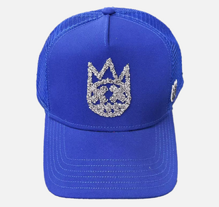 Cult Of Individuality |  Crystal Logo Mesh Back Trucker Hat in Blue