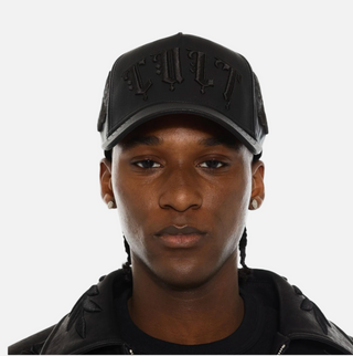 Cult Of Individuality | CULT X EL ALFA LOGO 5 PANEL A FRAME TRUCKER HAT “FLOWER”