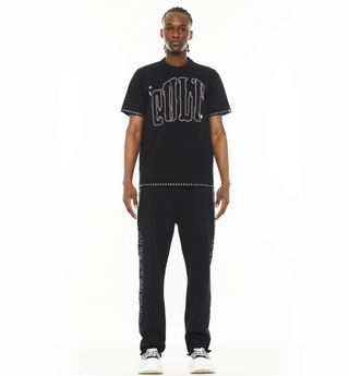 Cult Of individuality | Cult x El Alfa Premium Short Sleeve Crew Neck Tee "Paisley" in Black