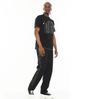 Cult Of individuality | Cult x El Alfa Premium Short Sleeve Crew Neck Tee "Paisley" in Black