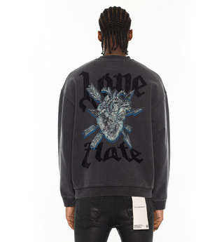 Cult Of individuality |  Novelty Fleece Crew Sweatshirt in Vintage Charcoal