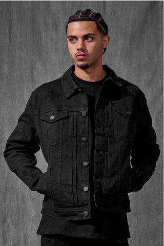 See You in Paradise | Limelight Denim Trucker Jacket (Jet Black)