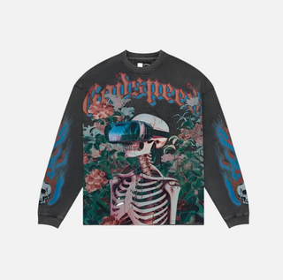 Godspeed | Vision Flowers LS - Grey Wash