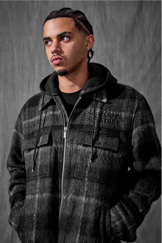 Jordan Craig | SYIP Hooded Flannel Jacket (Black Shadow)