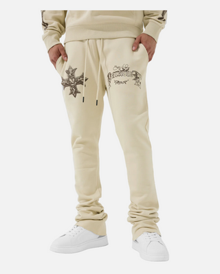 See You in Paradise | Tour Stacked Sweatpants (Khaki)