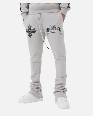 See You in Paradise | Tour Stacked Sweatpants (Light Grey)
