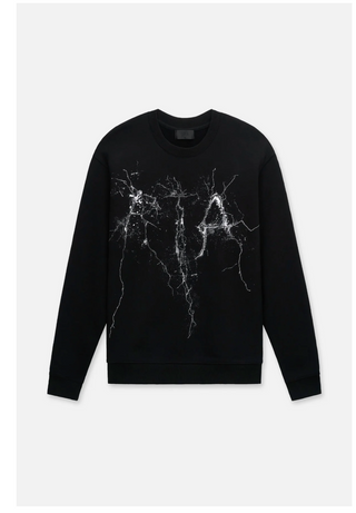 RTA | CHARLES SWEATSHIRT | BLACK CRACKED LOGO