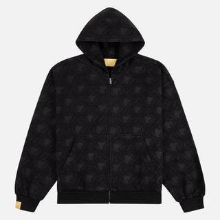 WhenSmokeClears | Monogram Zip Hoodie | Black