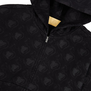 WhenSmokeClears | Monogram Zip Hoodie | Black
