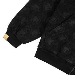 WhenSmokeClears | Monogram Zip Hoodie | Black