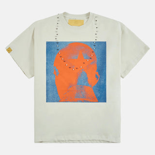 When Smoke Clears | Star Head Studded Tee | Vintage White/Blue
