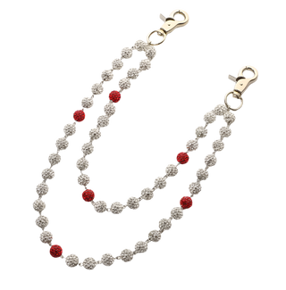 Wallet Chain | Disco Ball beaded pendant (Red)