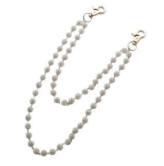 Wallet Chain | Disco Ball beaded pendant (White)