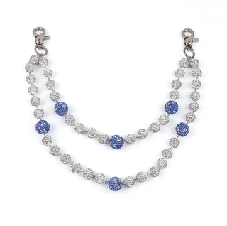 Wallet Chain | Disco Ball beaded pendant (Blue)