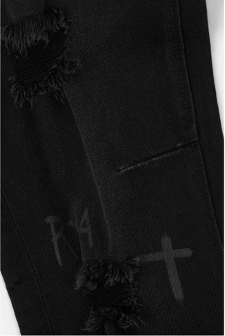 CLAYTON SKINNY JEAN | CHARCOAL CROSSES DISTRESSED | MU24D687