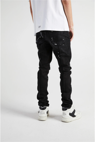 RTA CLAYTON SKINNY JEAN | DISTRESSED CHARCOAL PAINT |MH24D623