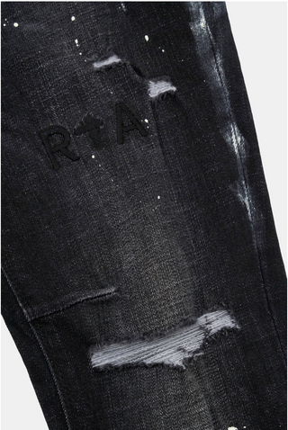 RTA CLAYTON SKINNY JEAN | DISTRESSED CHARCOAL PAINT |MH24D623