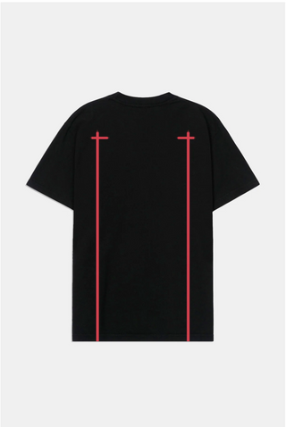 RTA LIAM TEE | BLACK RED DOUBLE CROSS |