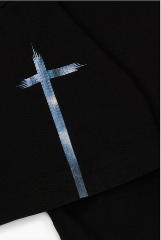 RTA COLT TEE | BLACK METALLIC SLEEVE CROSS | ME00K627