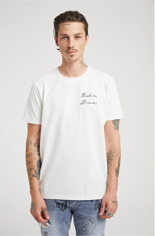 RTA LIAM TEE | BLACK COLLEGIATE BROKEN DREAMS | MU24K627