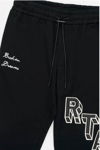 RTA OWEN SWEATPANT | BLACK COLLEGIATE BROKEN DREAMS | MU24K628