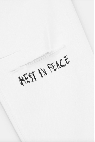 RTA BRYANT SKINNY JEAN | WHITE REST IN PEACE| MH24D624