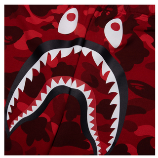 Bathing Ape | Color Camo Shark Sweat Shorts - Red | 001SPK301002M