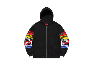 Supreme | Supreme x Thrasher Multi Logo Zip Up Hooded Sweatshirt 'Black'