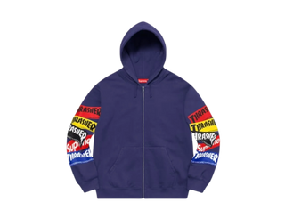 Supreme | Supreme x Thrasher Multi Logo Zip Up Hooded Sweatshirt 'Navy'