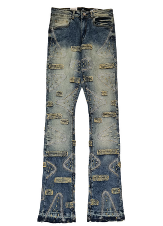 Focus | Stacked Jeans Slim Fit- Style 5238 (Cream/Blue)