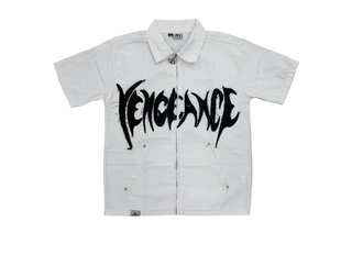 Vengeance | Zip Up Shirt Jacket (White)